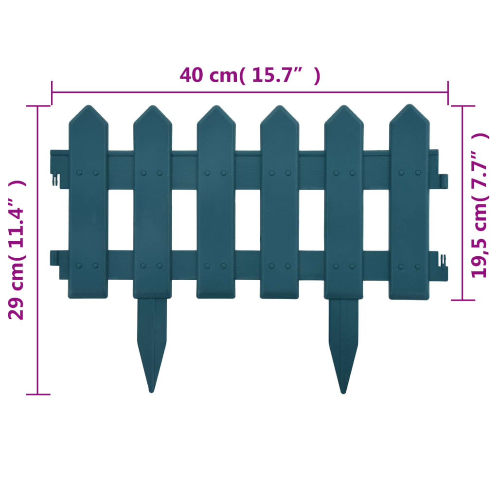 vidaXL Bordures de pelouse 25 pcs Vert 10 m PP