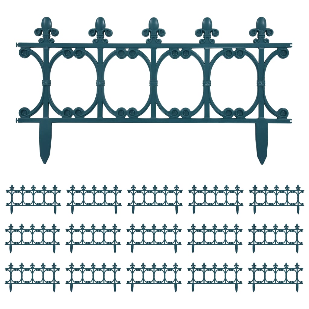 vidaXL Bordures de jardin 16 pcs Vert 10 m PP