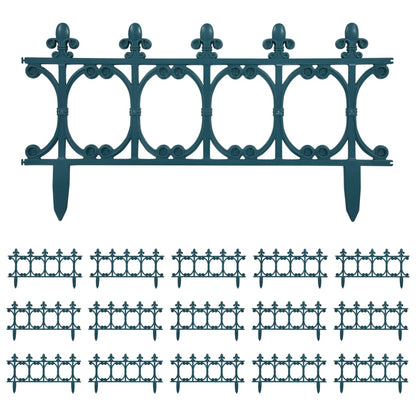 vidaXL Bordures de jardin 16 pcs Vert 10 m PP