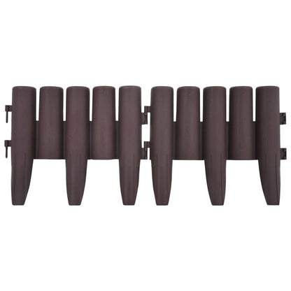 vidaXL Bordures de pelouse 36 pcs Marron 10 m PP