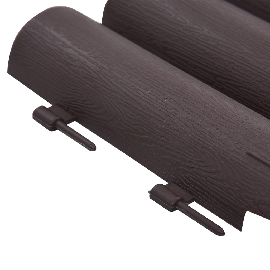 vidaXL Bordures de pelouse 36 pcs Marron 10 m PP