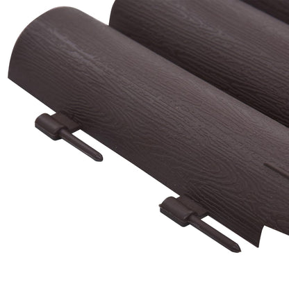 vidaXL Bordures de pelouse 36 pcs Marron 10 m PP