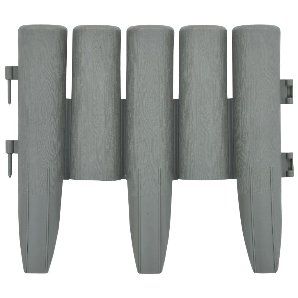 vidaXL Bordures de pelouse 36 pcs Gris 10 m PP