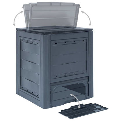 vidaXL Composteurs de jardin 2 pcs Gris 60x60x73 cm 520 L