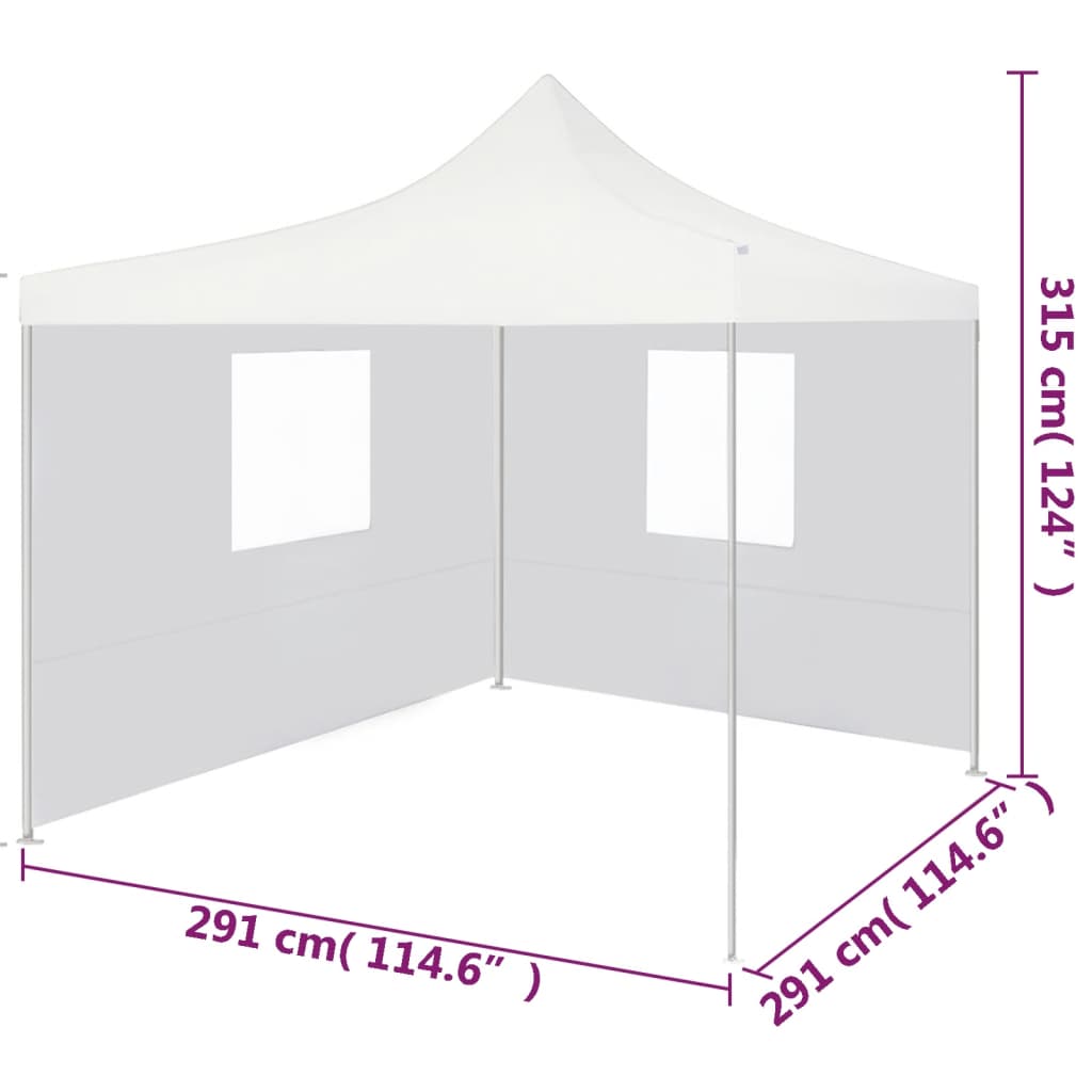 vidaXL Tente de réception pliable avec 2 parois 3x3 m Acier Blanc