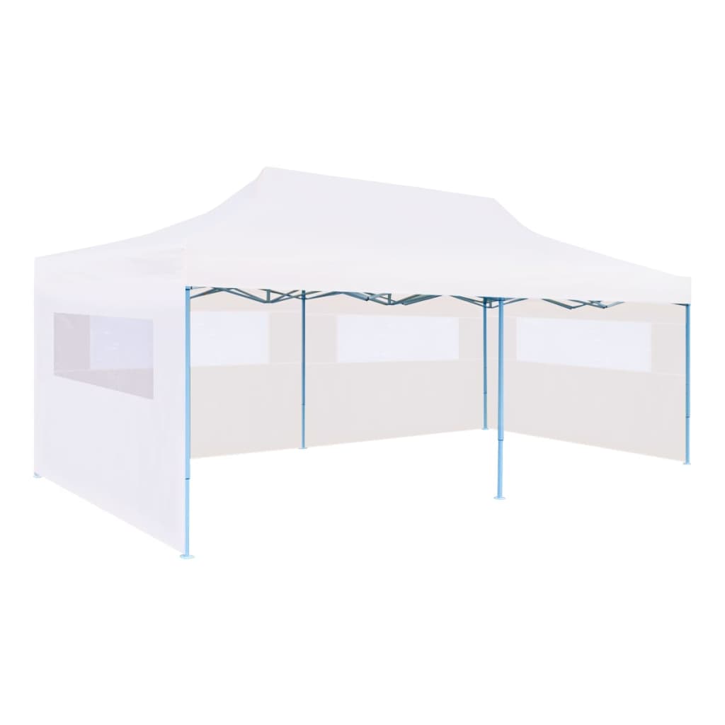 vidaXL Tente de réception pliable avec parois 3 x 6 m Acier Blanc