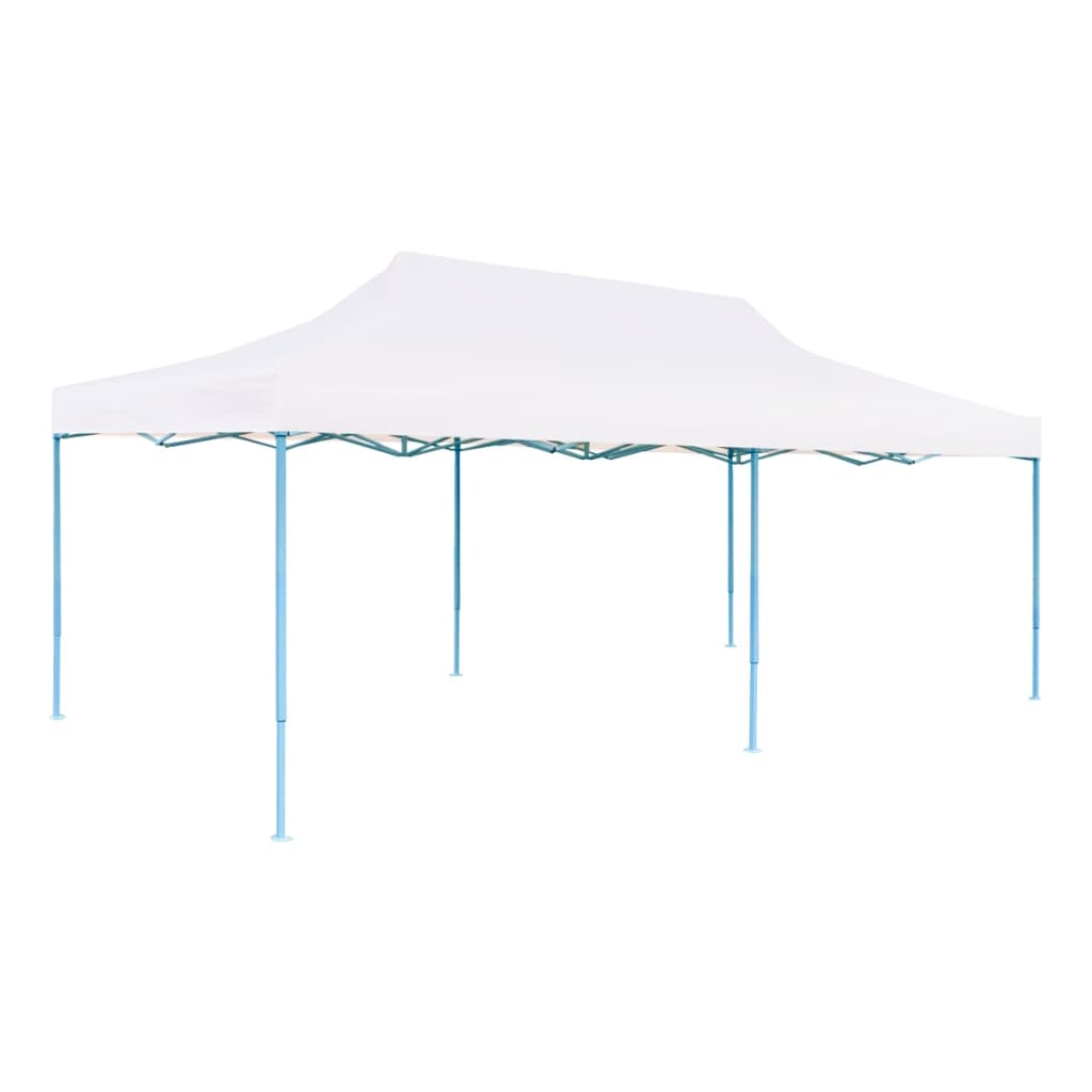 vidaXL Tente de réception pliable avec parois 3 x 6 m Acier Blanc