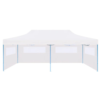 vidaXL Tente de réception pliable avec parois 3 x 6 m Acier Blanc
