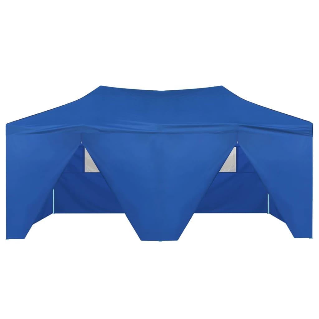 vidaXL Tente de réception pliable avec 4 parois 3x6 m Acier Bleu