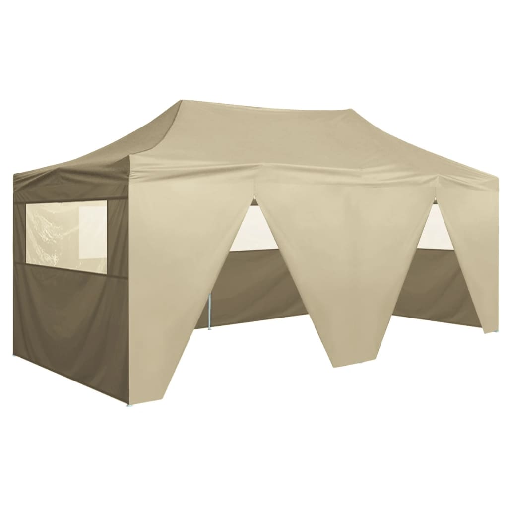 vidaXL Tente de réception pliable avec 4 parois 3x6 m Acier Crème