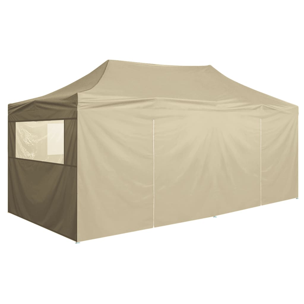 vidaXL Tente de réception pliable avec 4 parois 3x6 m Acier Crème