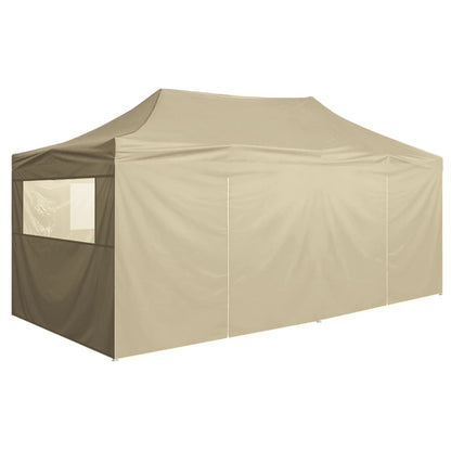 vidaXL Tente de réception pliable avec 4 parois 3x6 m Acier Crème