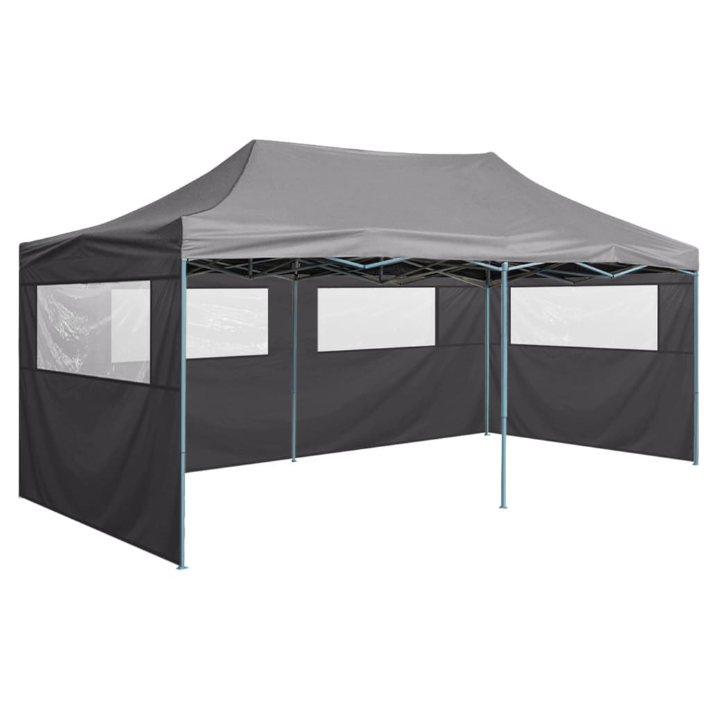 vidaXL Tente de réception pliable avec 4 parois 3x6 m Acier Anthracite