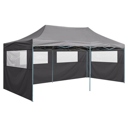 vidaXL Tente de réception pliable avec 4 parois 3x6 m Acier Anthracite