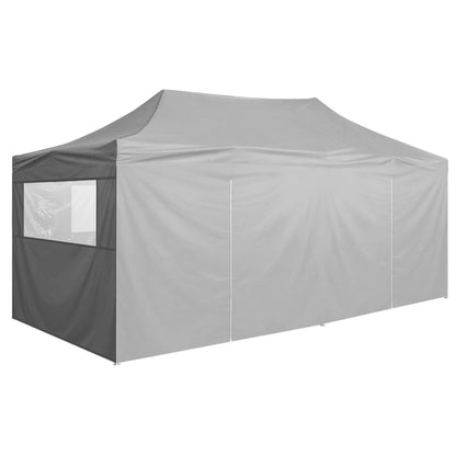 vidaXL Tente de réception pliable avec 4 parois 3x6 m Acier Anthracite