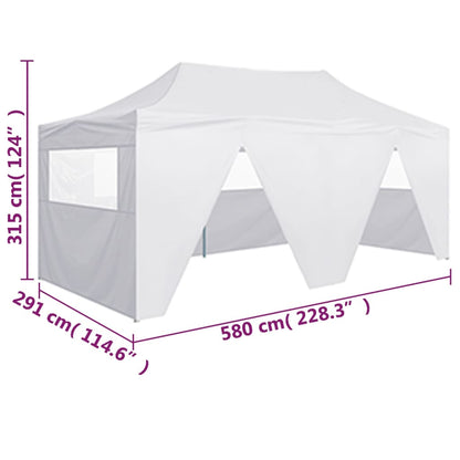 vidaXL Tente de réception pliable avec 4 parois 3x6 m Acier Blanc
