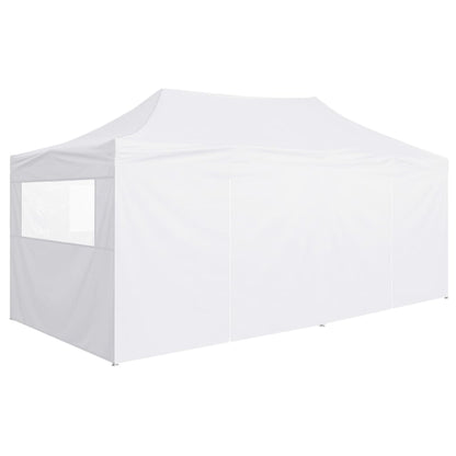 vidaXL Tente de réception pliable avec 4 parois 3x6 m Acier Blanc