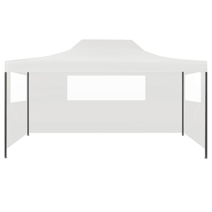 vidaXL Tente pliable de réception avec 3 parois 3 x 4,5 m Blanc