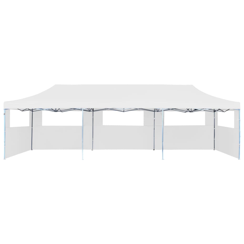 vidaXL Tente de réception escamotable pliable avec 5 parois 3x9m Blanc