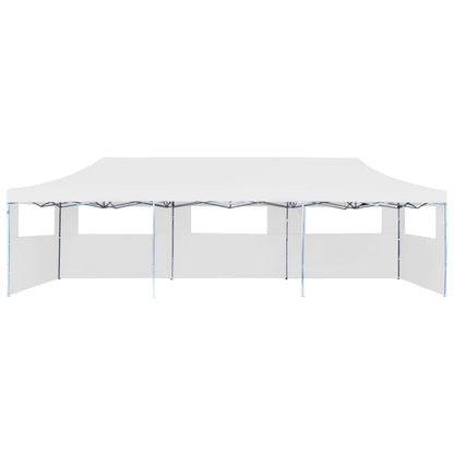vidaXL Tente de réception escamotable pliable avec 5 parois 3x9m Blanc