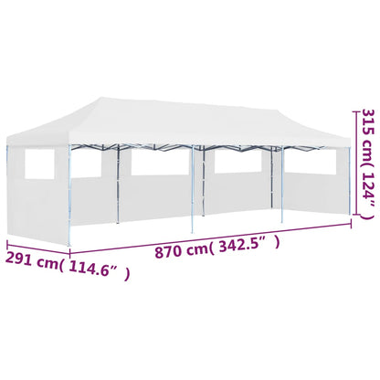 vidaXL Tente de réception escamotable pliable avec 5 parois 3x9m Blanc