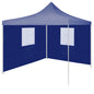 vidaXL Tente de réception pliable avec 2 parois 2x2 m Acier Bleu