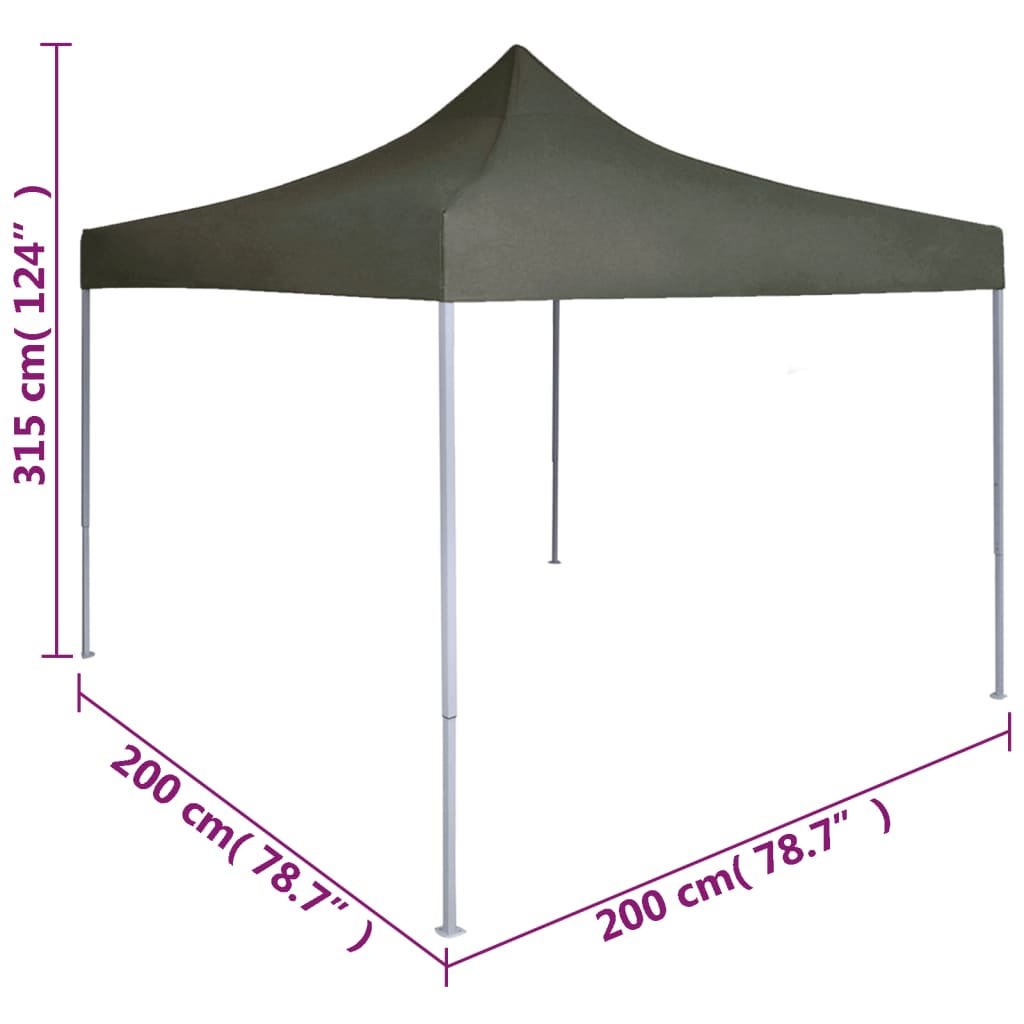 vidaXL Tente réception pliable professionnelle 2x2 m Acier Anthracite