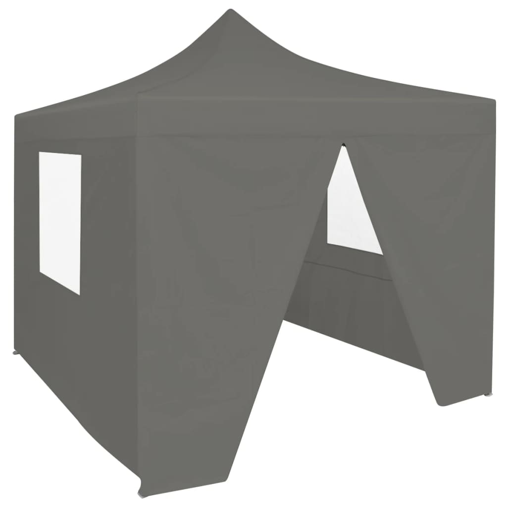vidaXL Tente de réception pliable avec 4 parois 2x2 m Acier Anthracite
