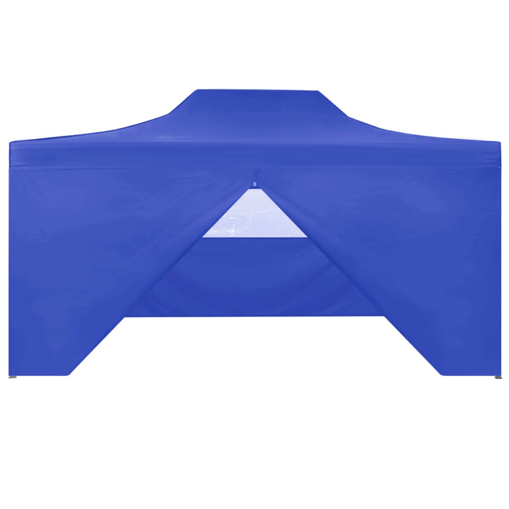 vidaXL Tente de réception pliable avec 4 parois 3x4 m Acier Bleu