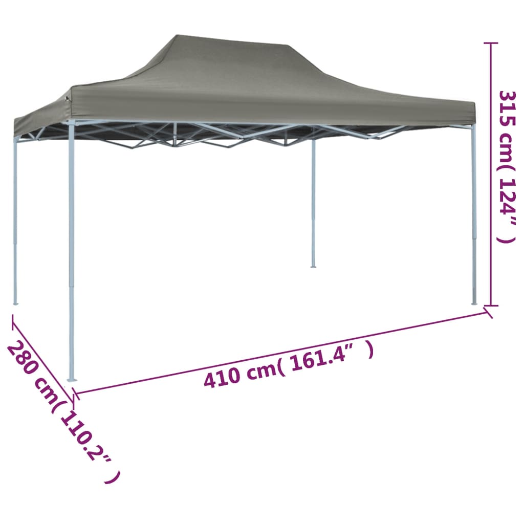 vidaXL Tente de réception pliable 3x4 m Acier Anthracite
