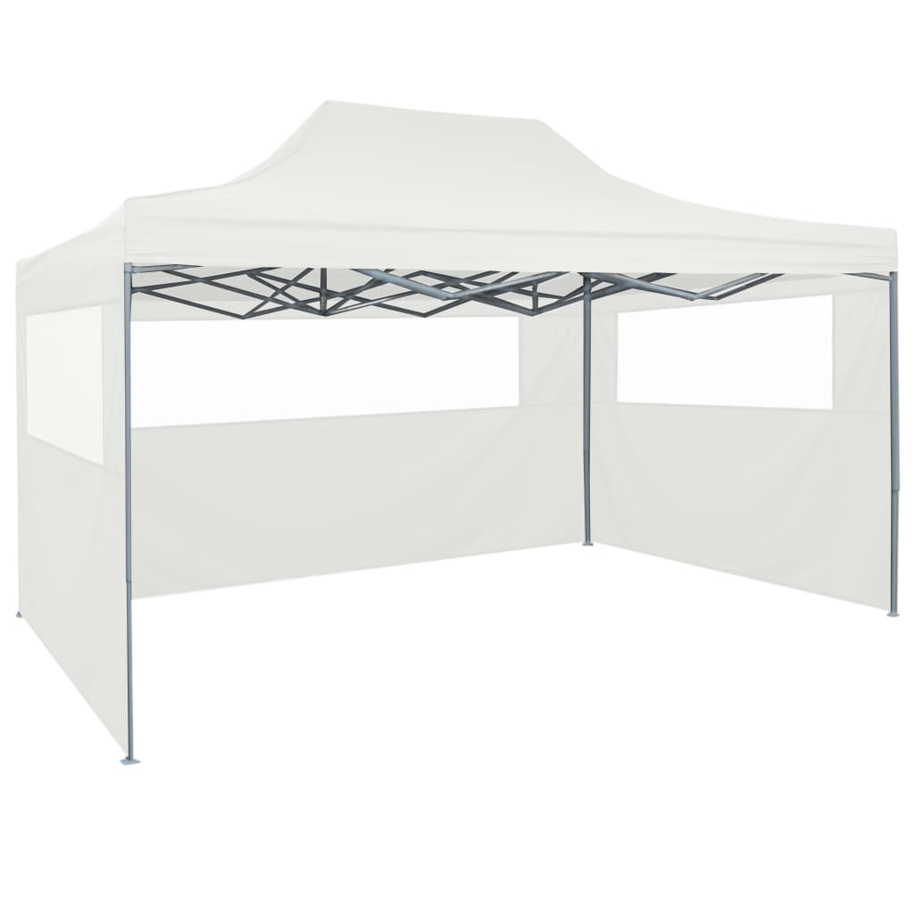 vidaXL Tente de réception pliable avec 4 parois 3x4 m Acier Blanc