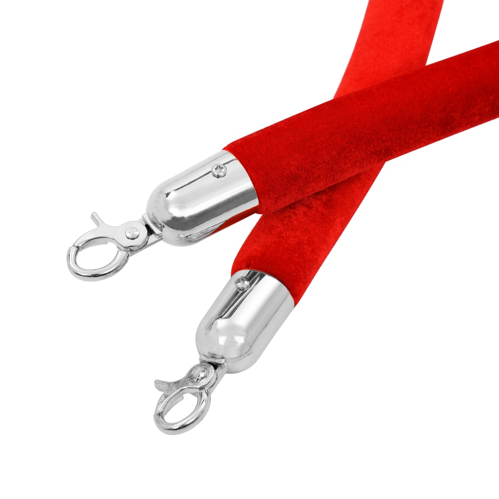 vidaXL Corde de colonne Rouge et argenté Velours