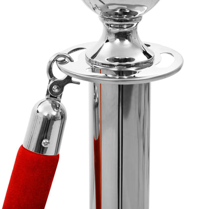 vidaXL Corde de colonne Rouge et argenté Velours