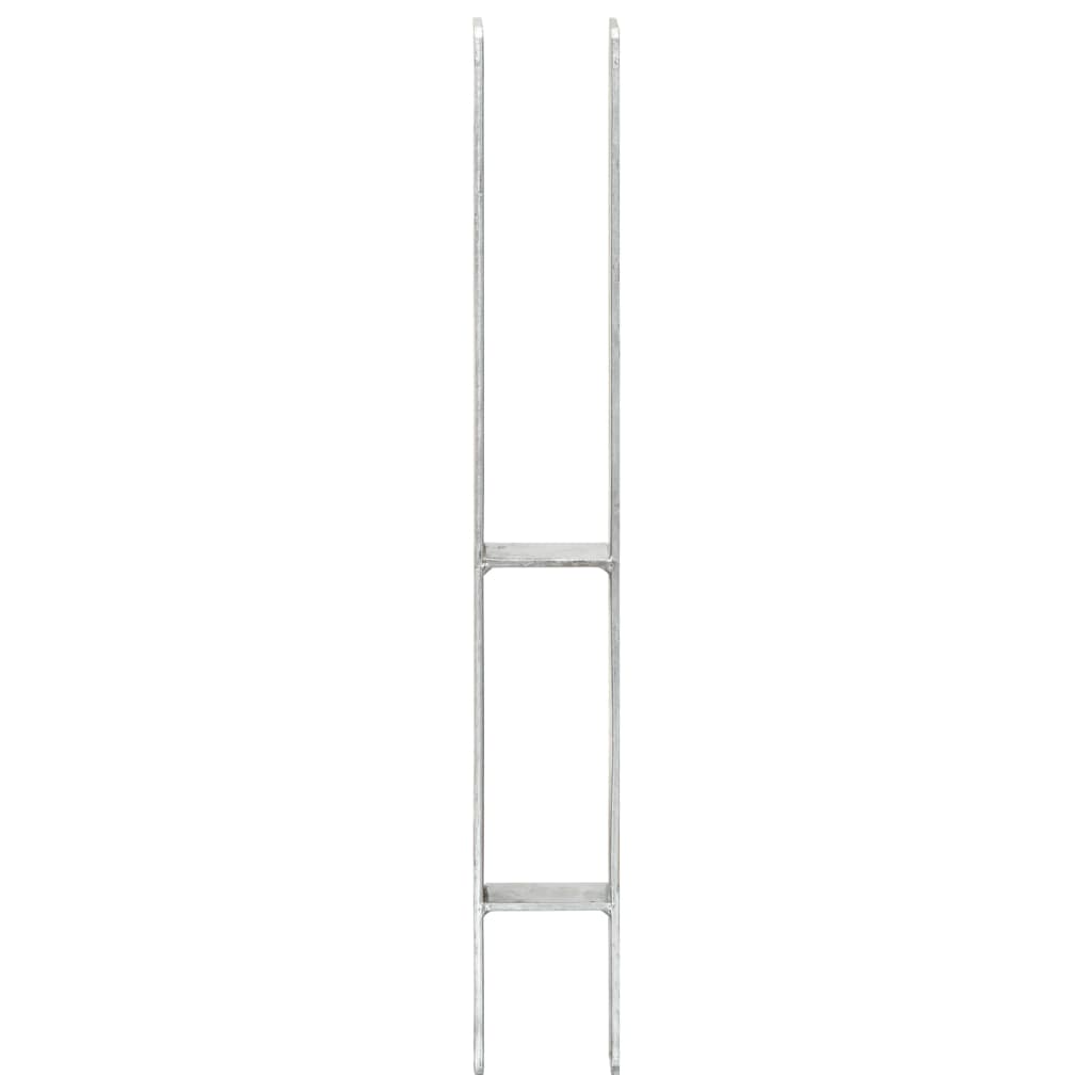 vidaXL Piquets de clôture 2 pcs Argenté 7x6x60 cm Acier galvanisé