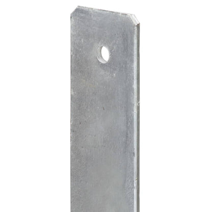 vidaXL Piquets de clôture 2 pcs Argenté 7x6x60 cm Acier galvanisé