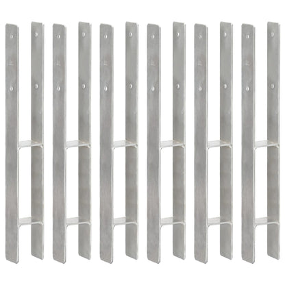vidaXL Piquets de clôture 6 pcs Argenté 7x6x60 cm Acier galvanisé