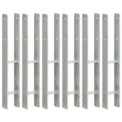 vidaXL Piquets de clôture 6 pcs Argenté 8x6x60 cm Acier galvanisé