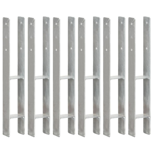 vidaXL Piquets de clôture 6 pcs Argenté 8x6x60 cm Acier galvanisé