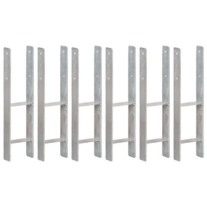 vidaXL Piquets de clôture 6 pcs Argenté 14x6x60 cm Acier galvanisé