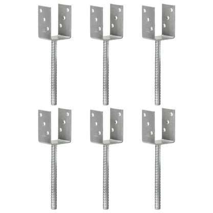 vidaXL Piquets de clôture 6 pcs Argenté 7x6x30 cm Acier galvanisé
