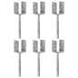 vidaXL Piquets de clôture 6 pcs Argenté 7x6x30 cm Acier galvanisé
