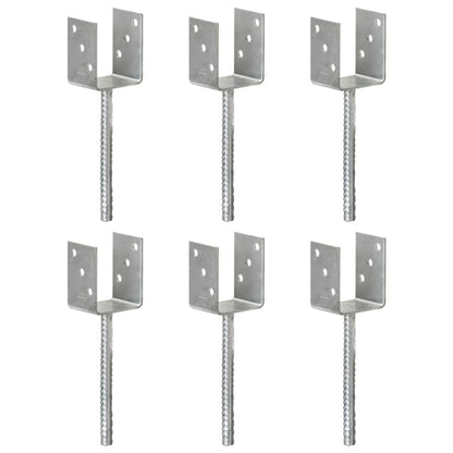 vidaXL Piquets de clôture 6 pcs Argenté 8x6x30 cm Acier galvanisé