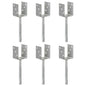 vidaXL Piquets de clôture 6 pcs Argenté 8x6x30 cm Acier galvanisé