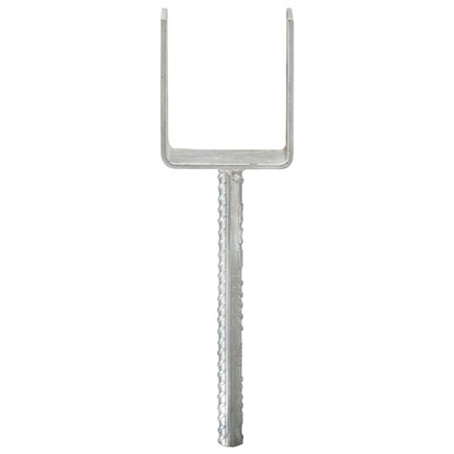 vidaXL Piquets de clôture 6 pcs Argenté 9x6x30 cm Acier galvanisé