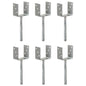 vidaXL Piquets de clôture 6 pcs Argenté 10x6x30 cm Acier galvanisé