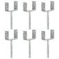 vidaXL Piquets de clôture 6 pcs Argenté 12x6x30 cm Acier galvanisé