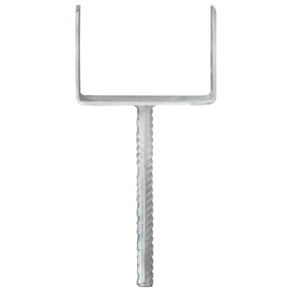 vidaXL Piquets de clôture 6 pcs Argenté 12x6x30 cm Acier galvanisé