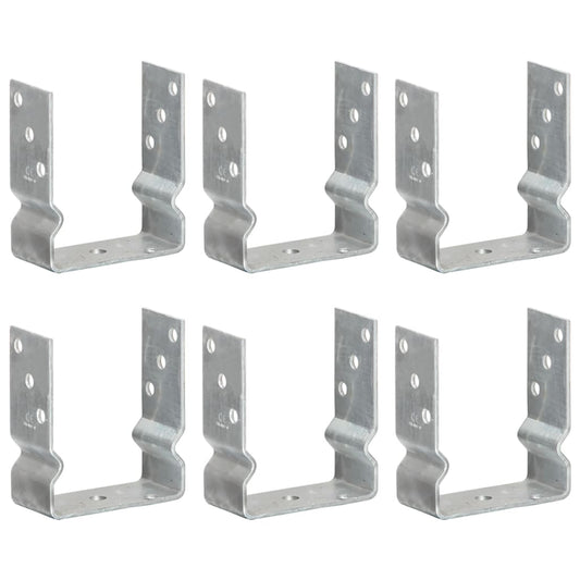 vidaXL Piquets de clôture 6 pcs Argenté 12x6x15 cm Acier galvanisé