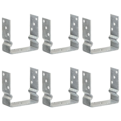 vidaXL Piquets de clôture 6 pcs Argenté 14x6x15 cm Acier galvanisé