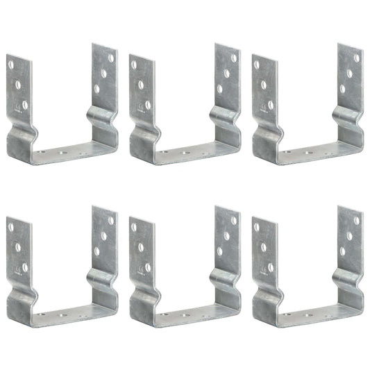 vidaXL Piquets de clôture 6 pcs Argenté 14x6x15 cm Acier galvanisé